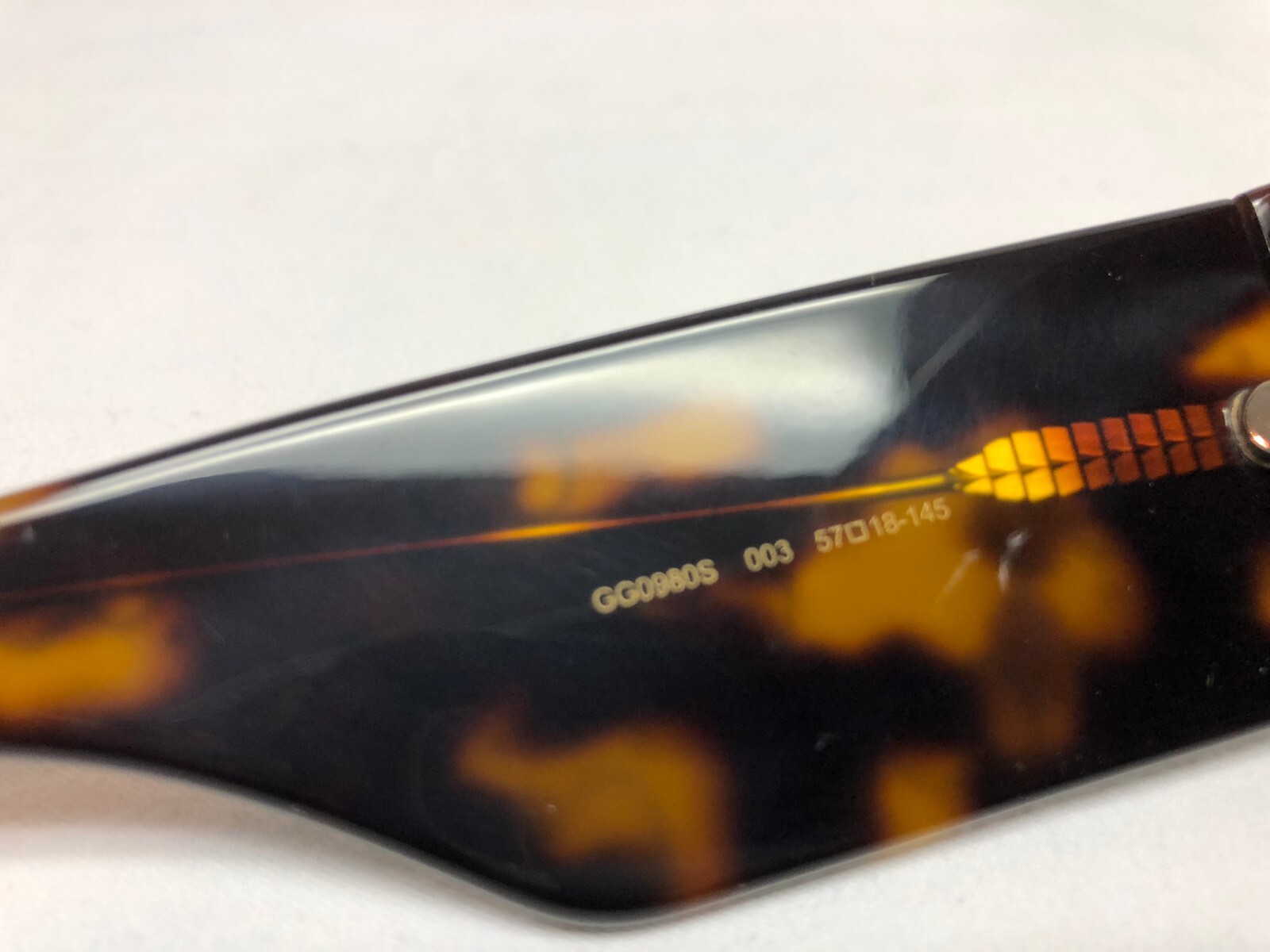 Authentic New Gucci tortoise Square Women's Sunglasses GG0980S Gray Lens