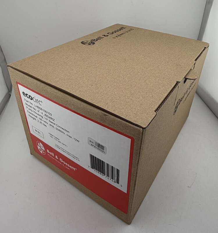 BELL & GOSSETT XYLEM ECOCIRC E3-4 BSXRZ 1/2" SWEAT CONNECTION PUMP LHB08100102