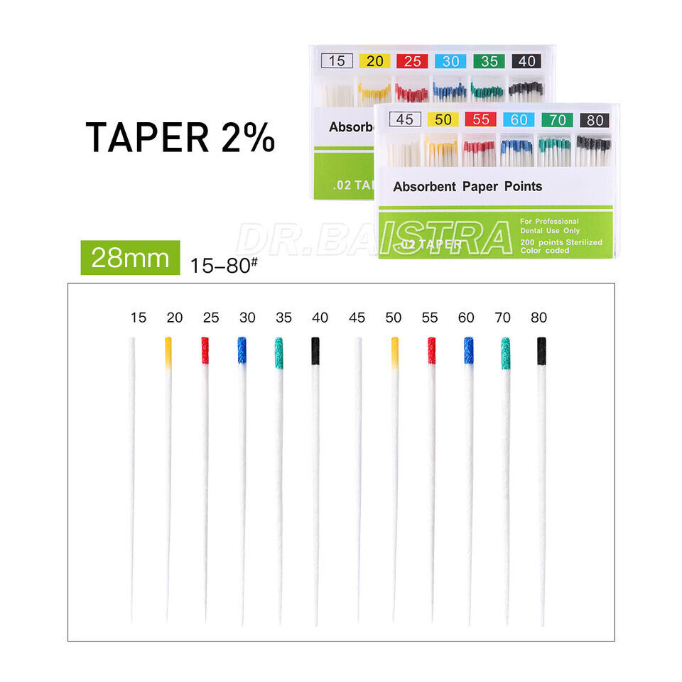 AZDENT Dental Gutta Percha Points &Absorbent Paper Points Taper Coded Endodontic