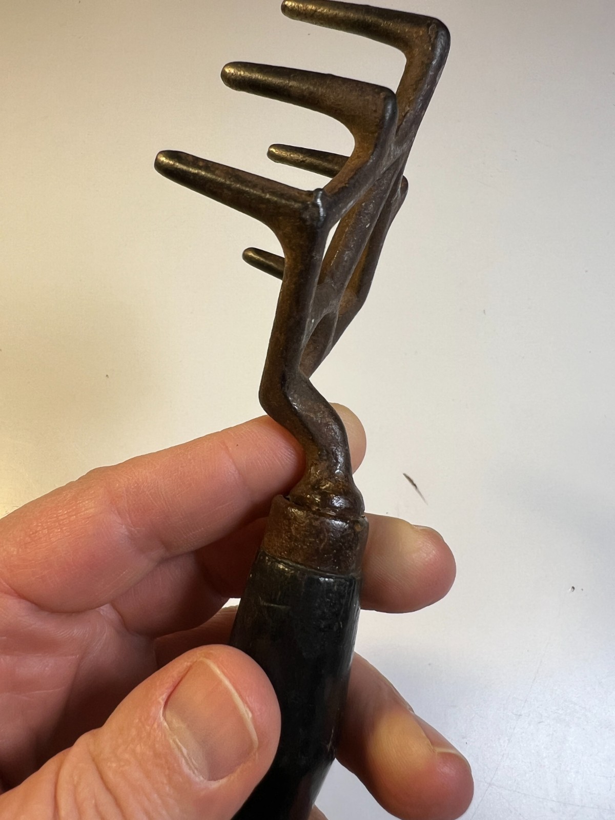 Antique 1800s Hand Cultivator Root Asparagus Fork Hand Forged Iron Garden Tool