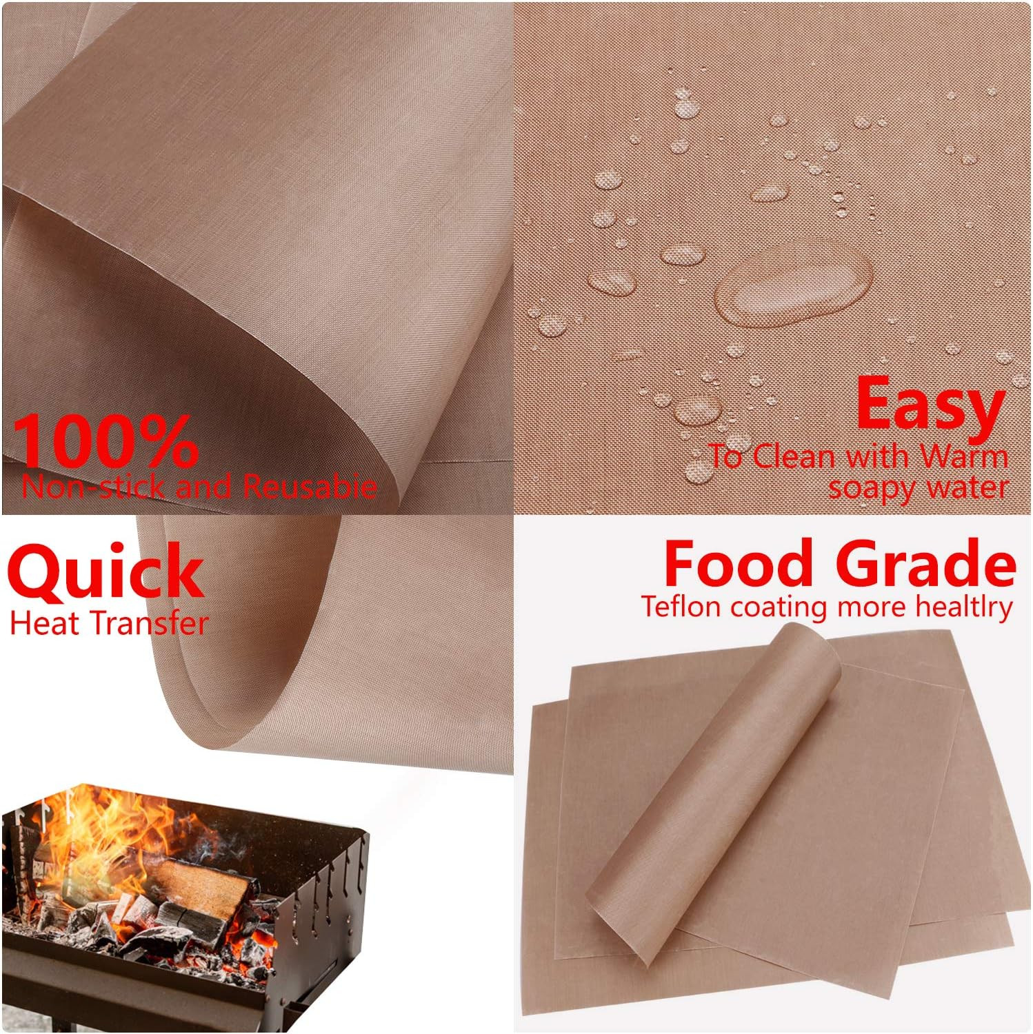 3 Pack Teflon Sheet for Heat Press, 12" X 16" Heat Transfer Paper for T Shirts H