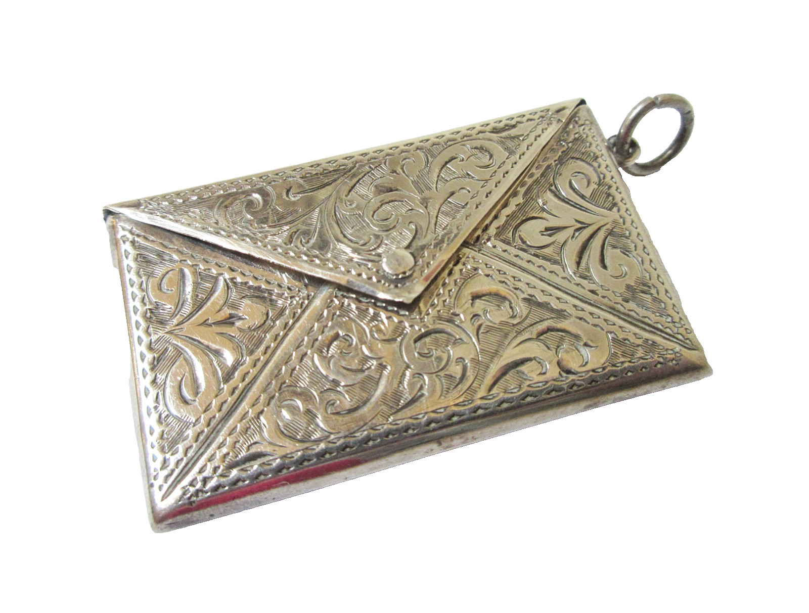 Antique Chatelaine Double Stamp Case Engraved Scrolls Adie & Lovekin 1904