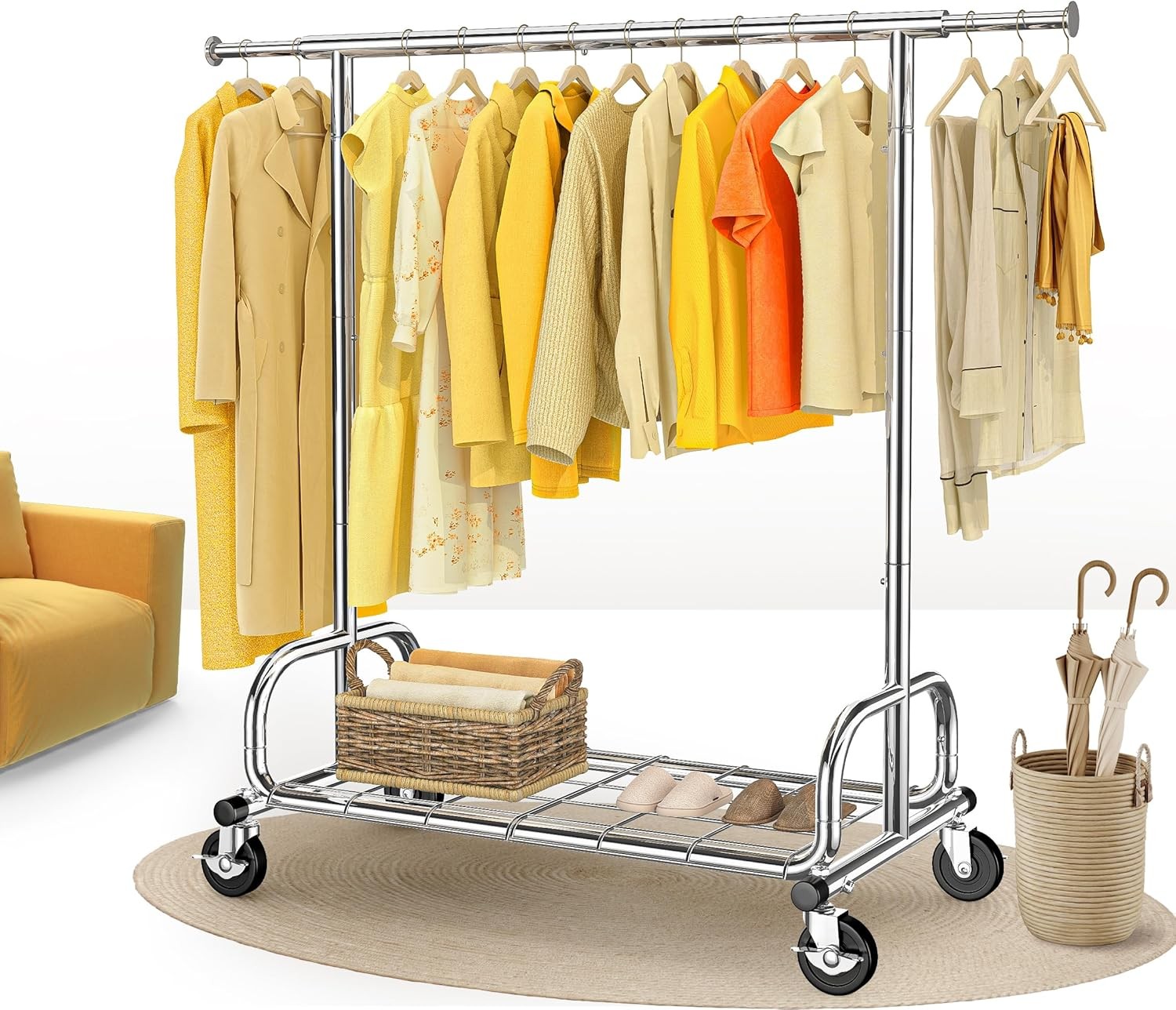 HOKEEPER Clothes Rack Clothing Racks for Hanging Clothes, Portable Clothes Rack