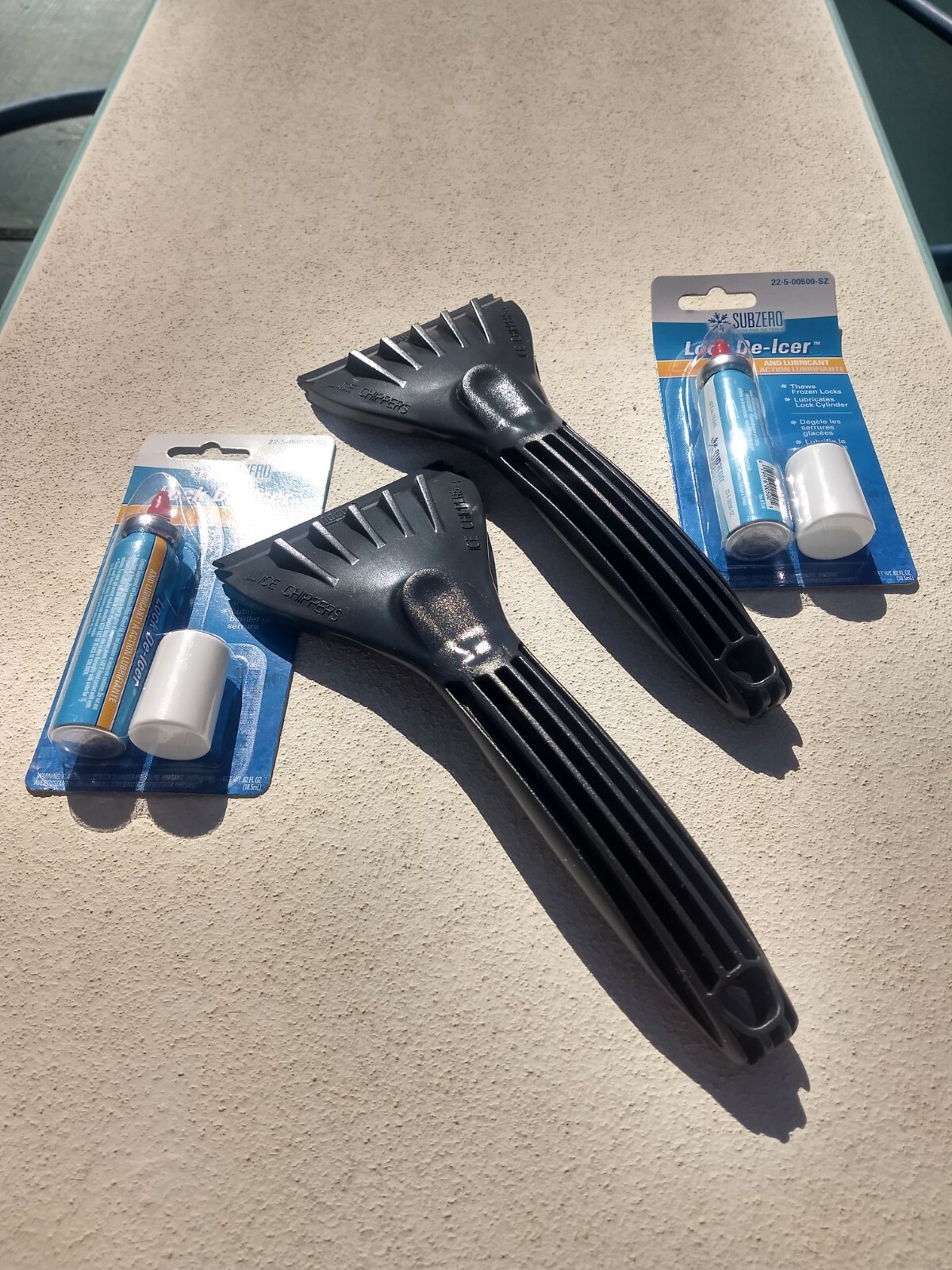 Automotive Set 2 9" Ice Scraper/Ripper &2 Sub Zero Lock De-Icer Hopkins) New