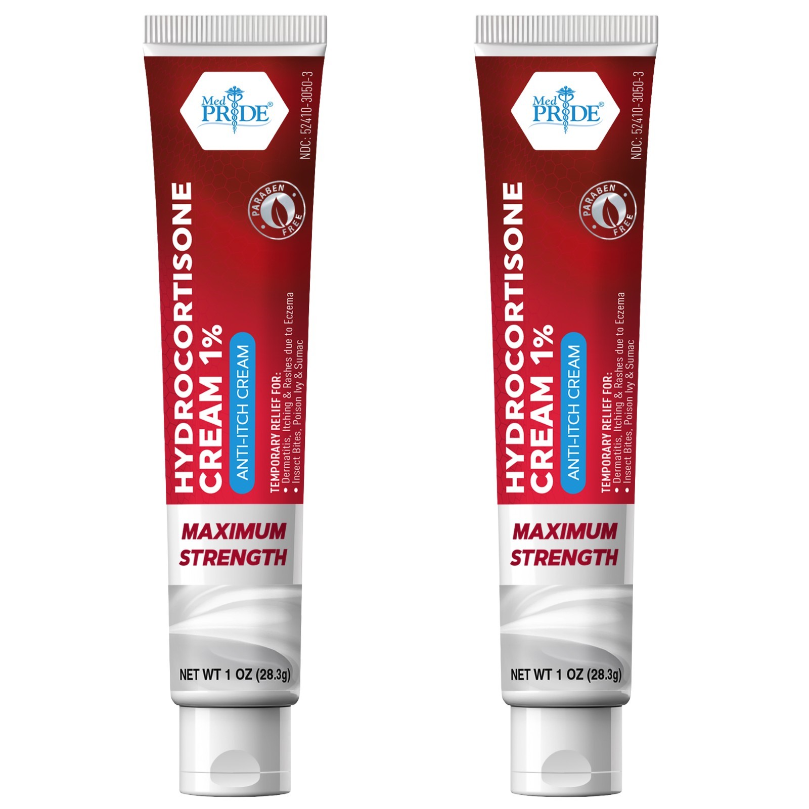 MED PRIDE Hydrocortisone Cream 1% 1oz Anti-Itch Skin Eczema Rash Relief 2-16ct
