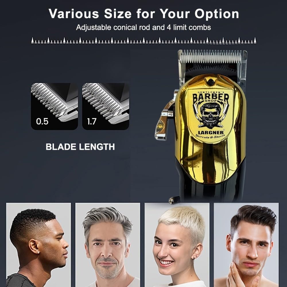 Professional Hair Clippers for Men, Cordless Barber Clippers and Trimmer Set