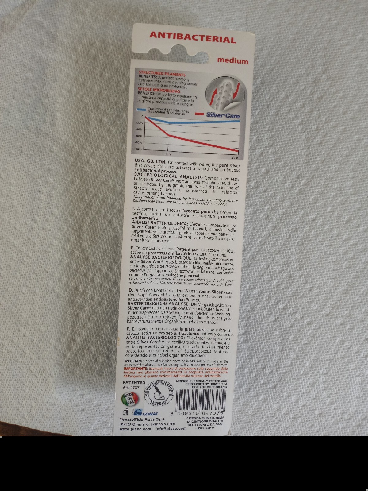 Norwex/piave Medium SilverCare antibacterial Toothbrush With 1 Refill