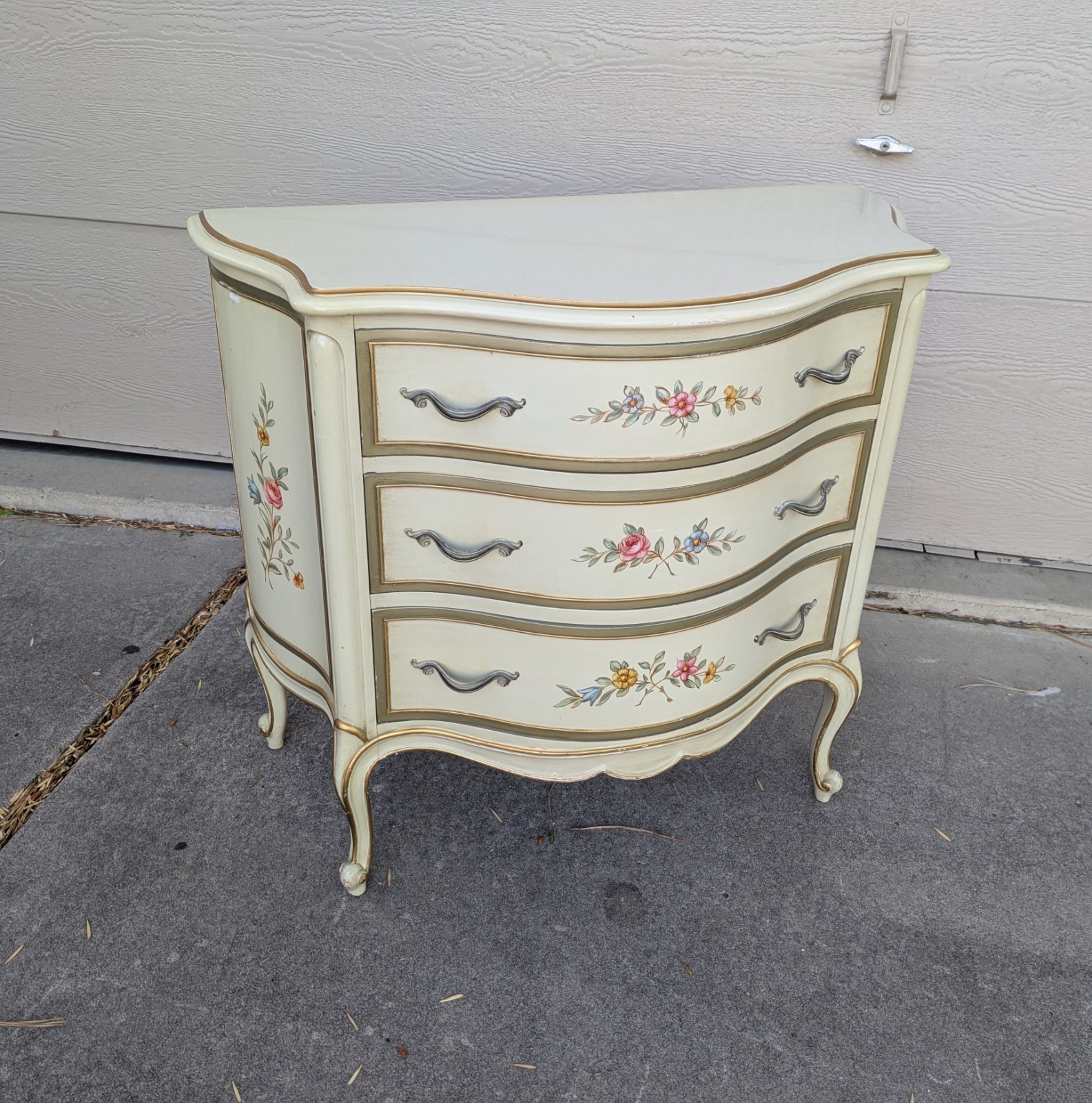 Vintage Drexel Touraine French Provincial Bachelor Dresser Chest of 3 Drawers