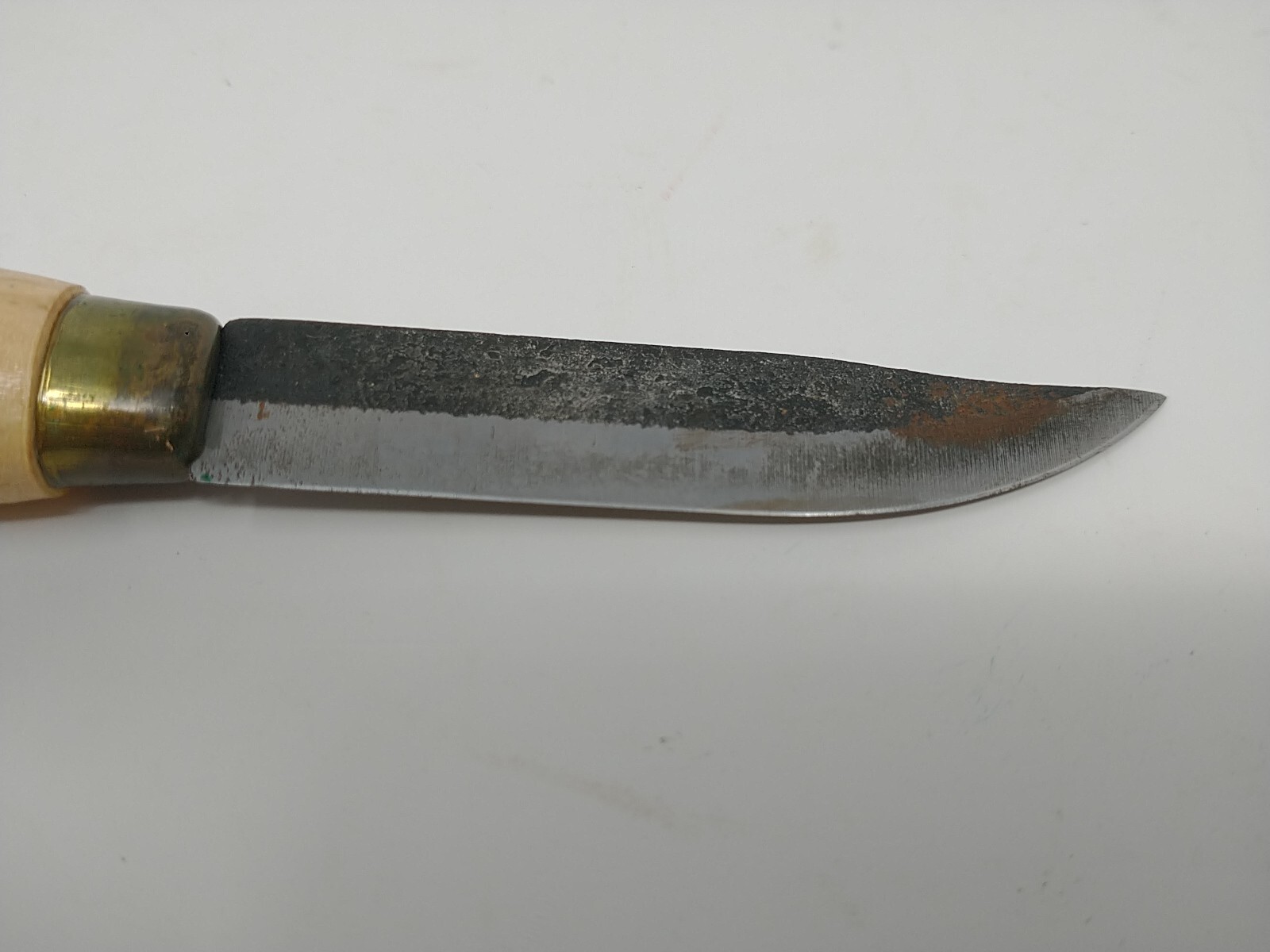 Vintage Yllas Finnish Puukko Sami Knife with Reindeer Fur Sheath