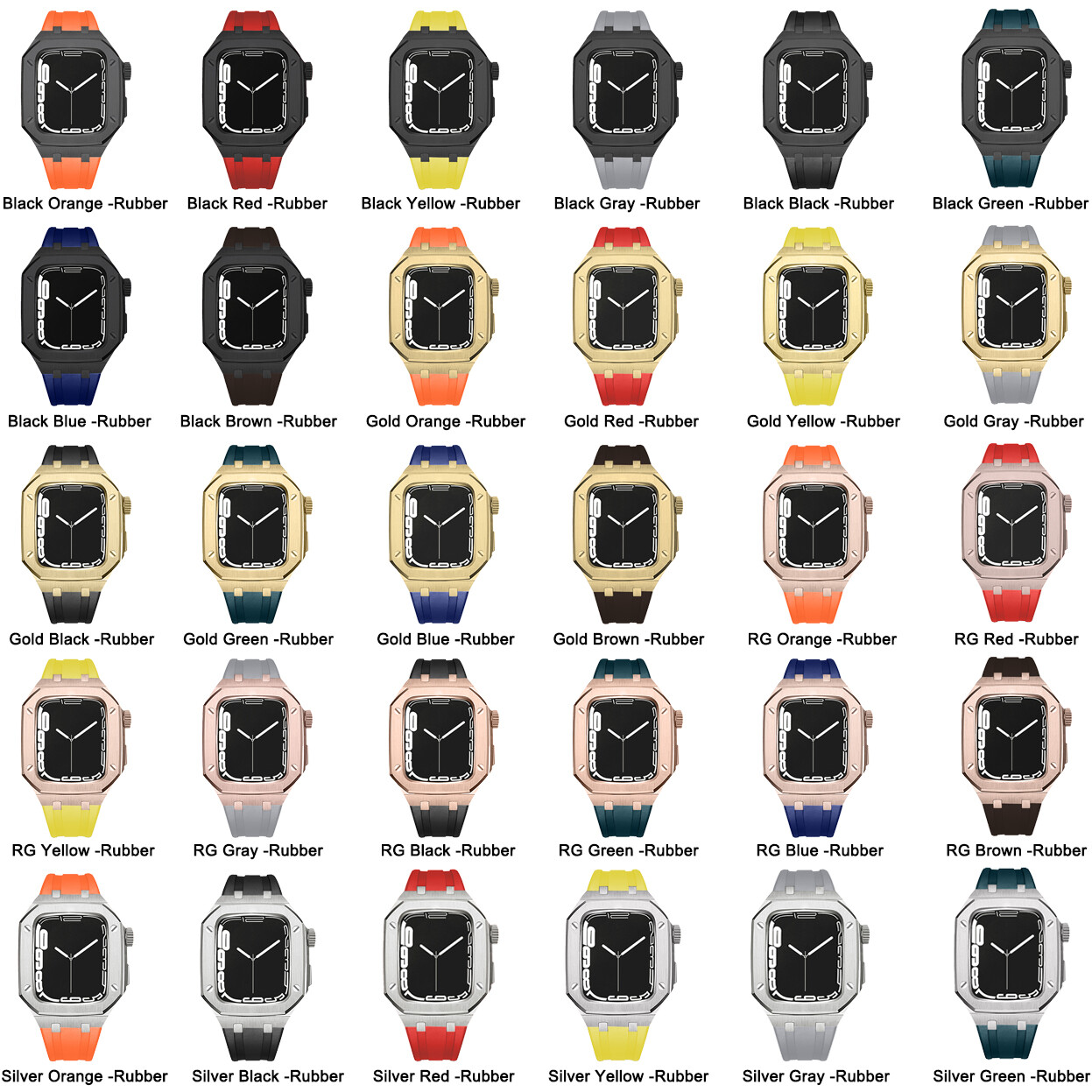 For Apple Watch 9 8 7 6 Mod Kit Armor Protective Case Band Strap Cover 44mm 45mm