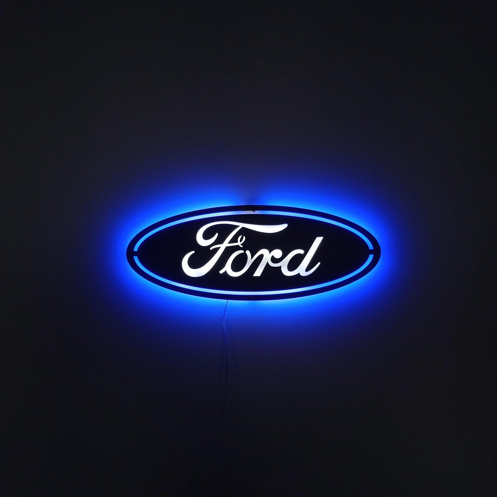 Metal LED Lighted Car Emblem Wall Decor, Garage Automotive Sign