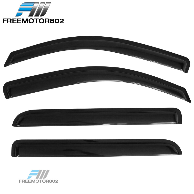 Fit 14-19 Chevy Silverado GMC Sierra Crew Cab Window Visors Rain Deflector