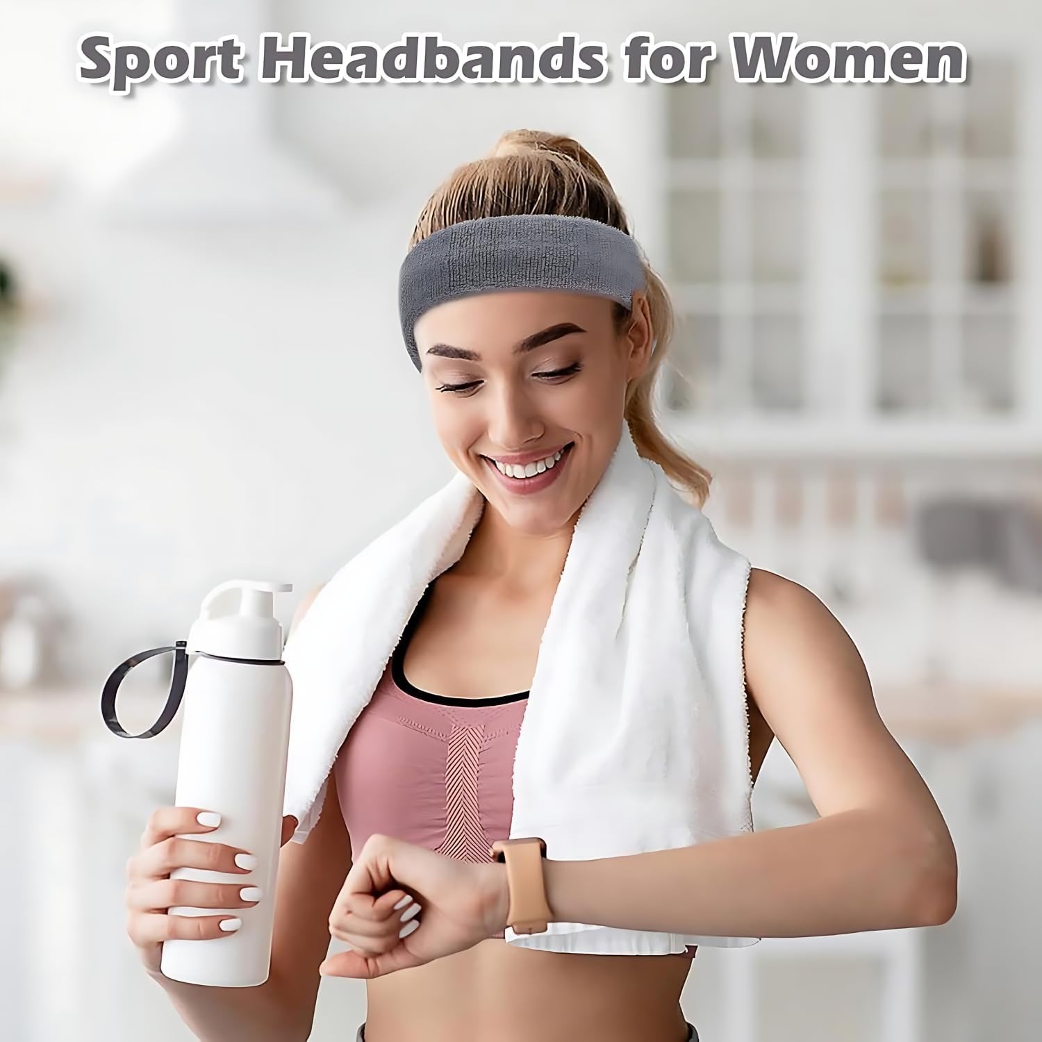 6pack Sports Headband Yoga Gym Sweatband Women Men Hair Bands Head Sweat Band