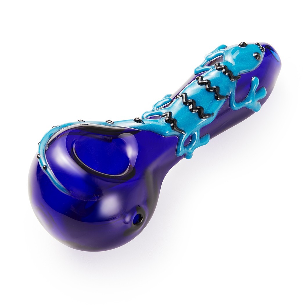 4" Lizard Style Tobacco Smoking Glass Pipe Collectible Handmade Pipes with Box