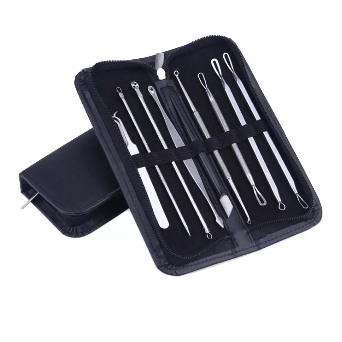 10 Pcs Pimple Popper Blackhead Remover Kit Tools Set Comedone Zit Extractor