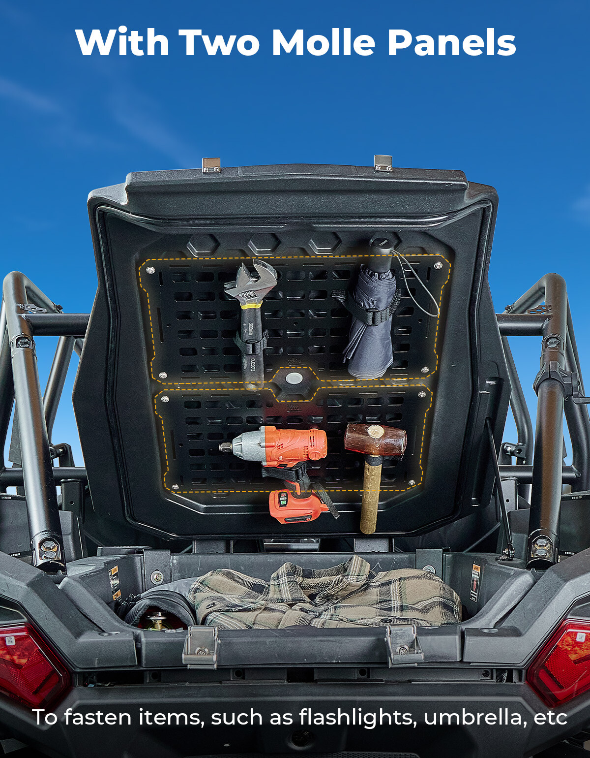 UTV Tonneau Cover Trunk Bed Enclosure Cover for Polaris RZR XP 1000/4 2024-2025