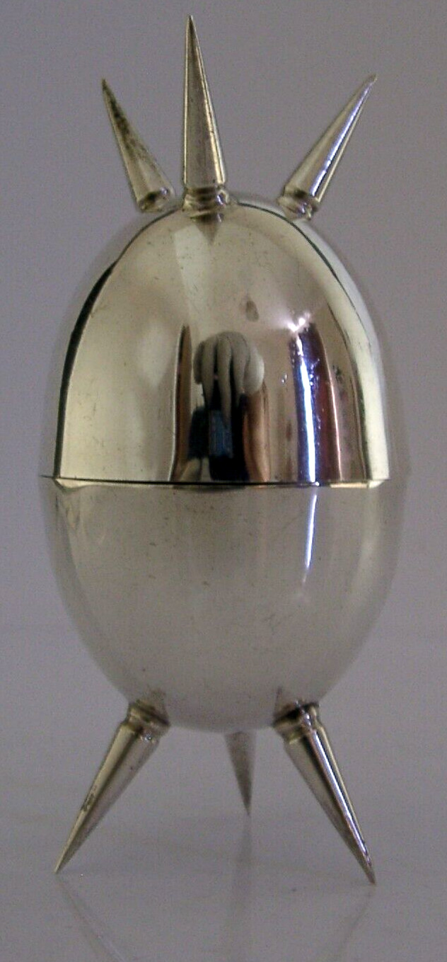 SUPERB MID CENTURY MODERN STERLING SILVER SALT PEPPER CRUET SET 1996/97 118g