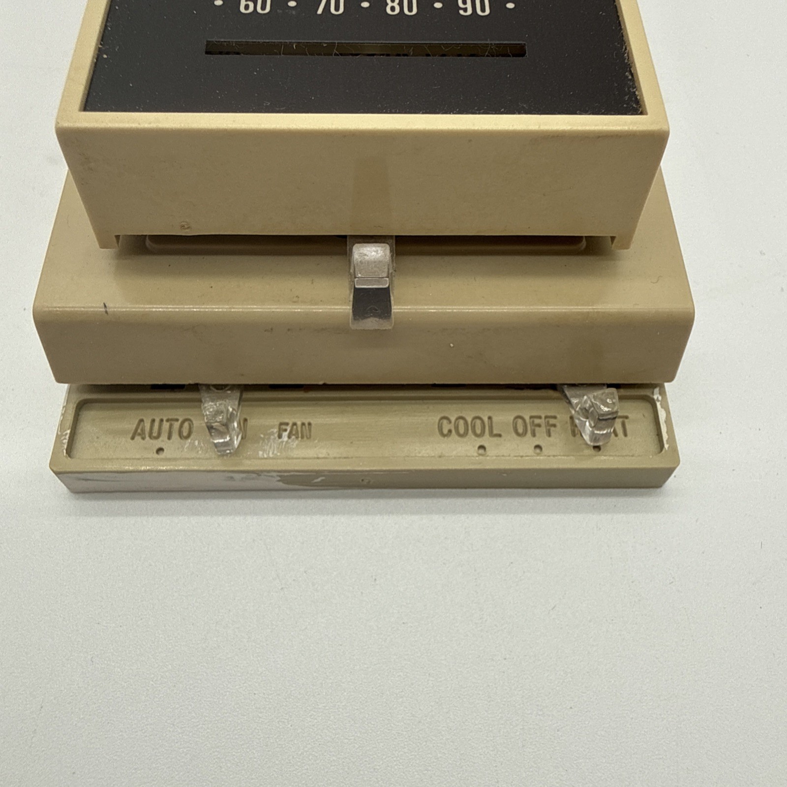 Vintage Carrier Honeywell Thermostat - Auto, On & Off - Cool, Off, Heat