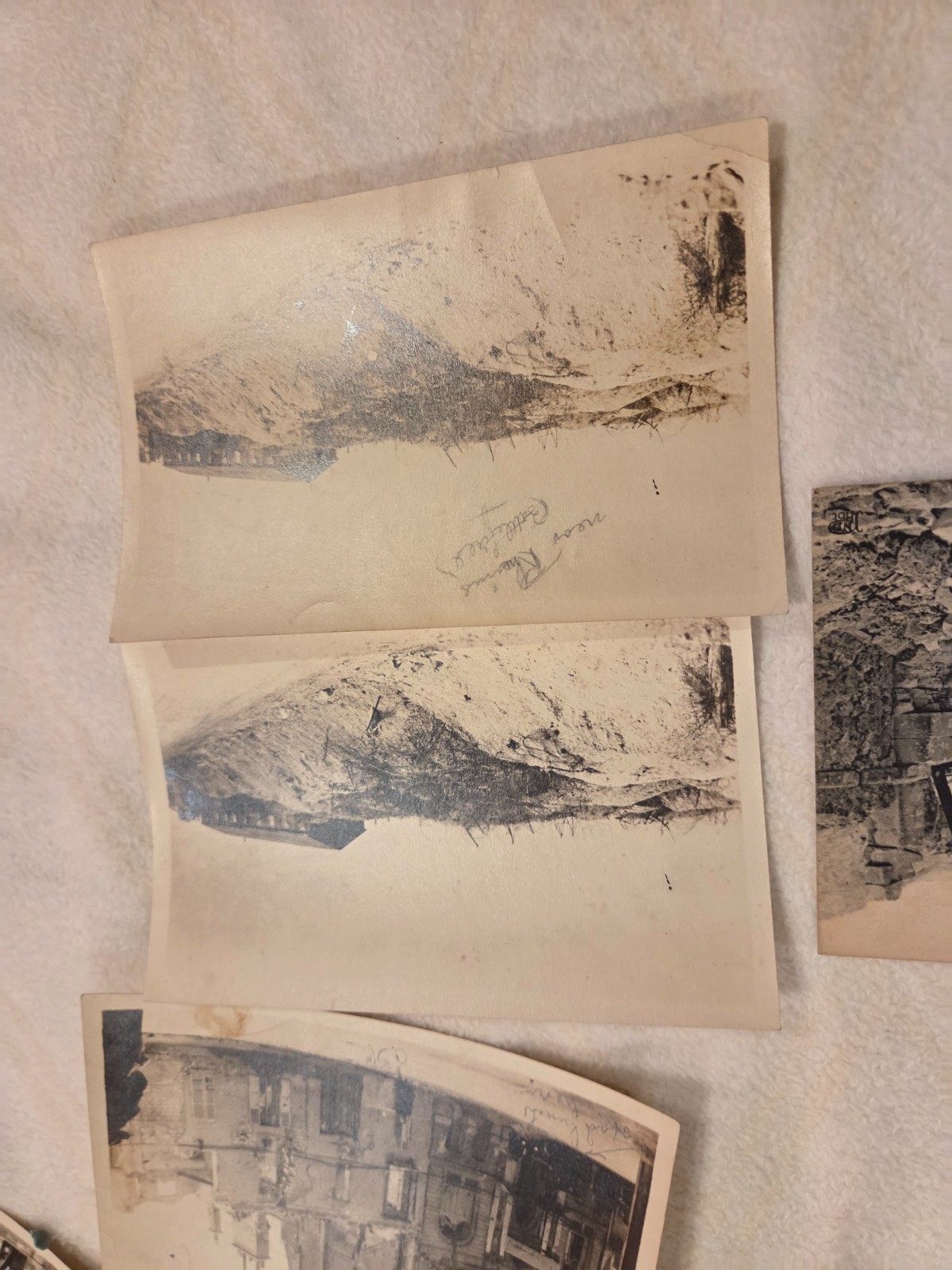 WWI Orig.PHOTOS Vintage RPPC Post Card LOT OLD 1910s German Ruins