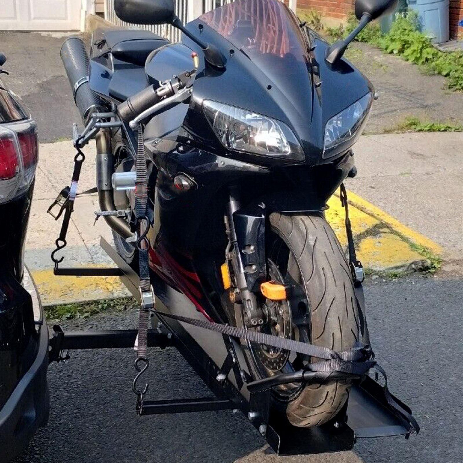 Motorcycle Carrier Scooter Dirt Bike Hitch Mount 600LBS Rack Ramp Hauler