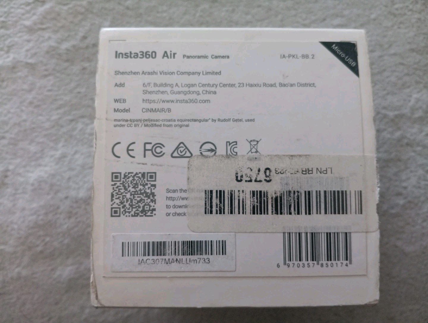 Insta360 Air 360-Degree Camera Unopened VR Camera for Smartphones