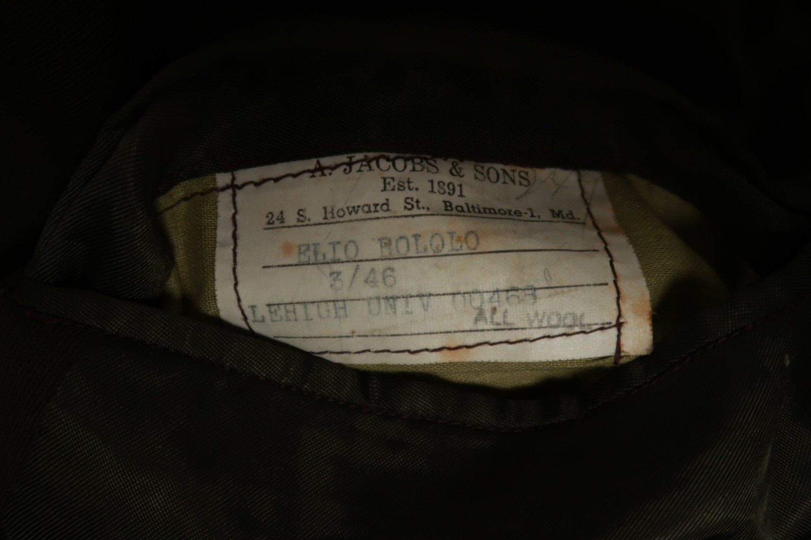 World War II Era Officer's Jacket Coat Army Infantry Service Ribbons Tunic