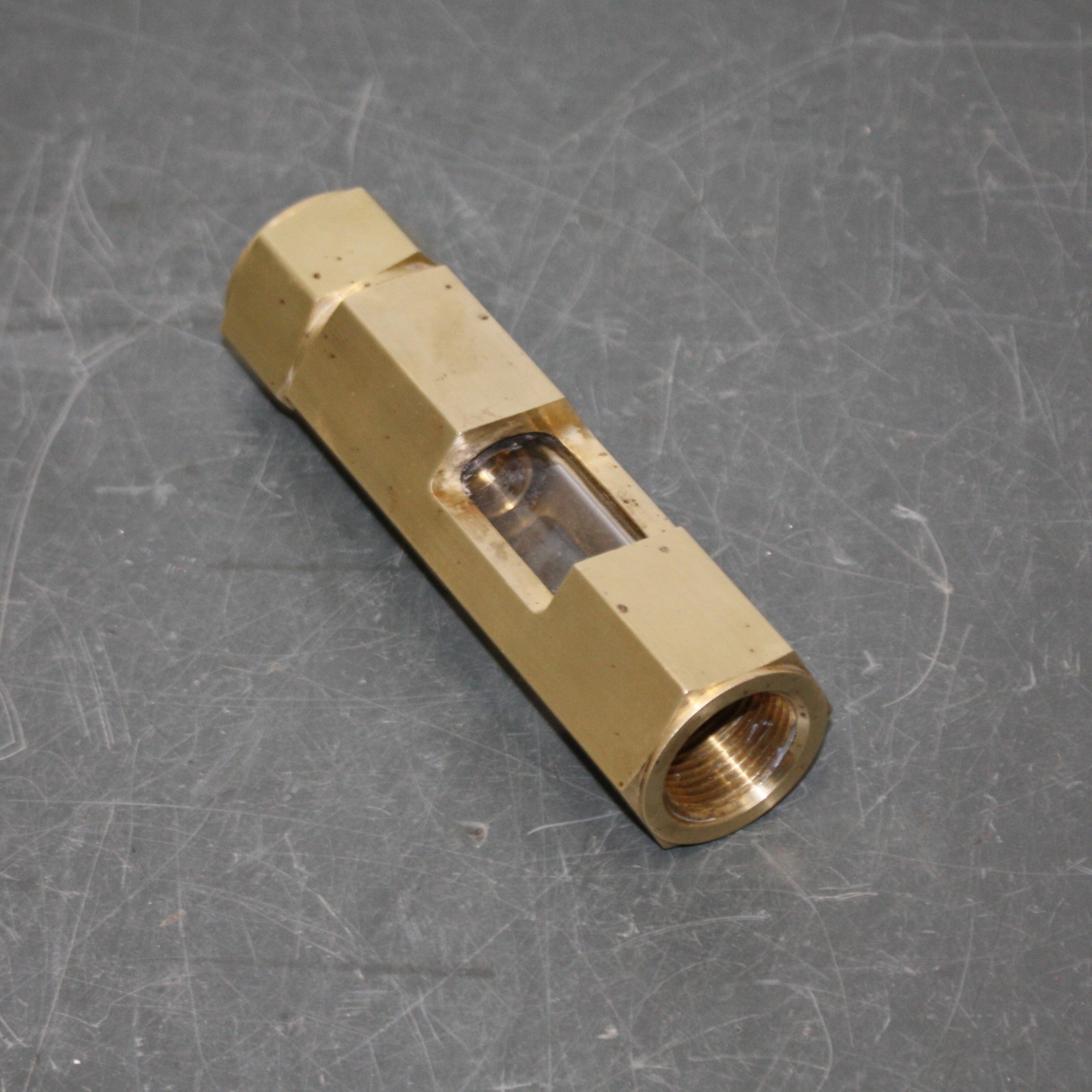 LDI Industries Inline Flow Sight F155, 3/4" PTF, Borosilicate Sight, Brass
