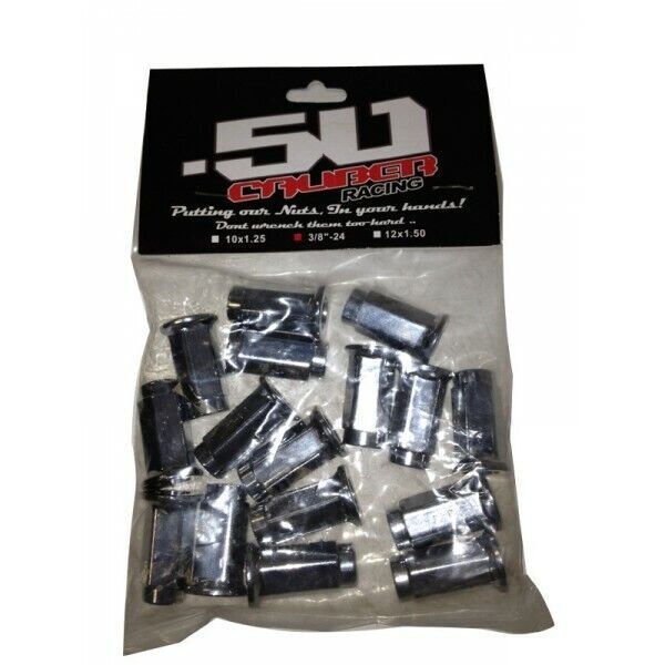 Set of 16 Chrome Flat Lug Nuts 3/8 x 24 Fits Polaris Ranger 800 900 XP1000 UTV