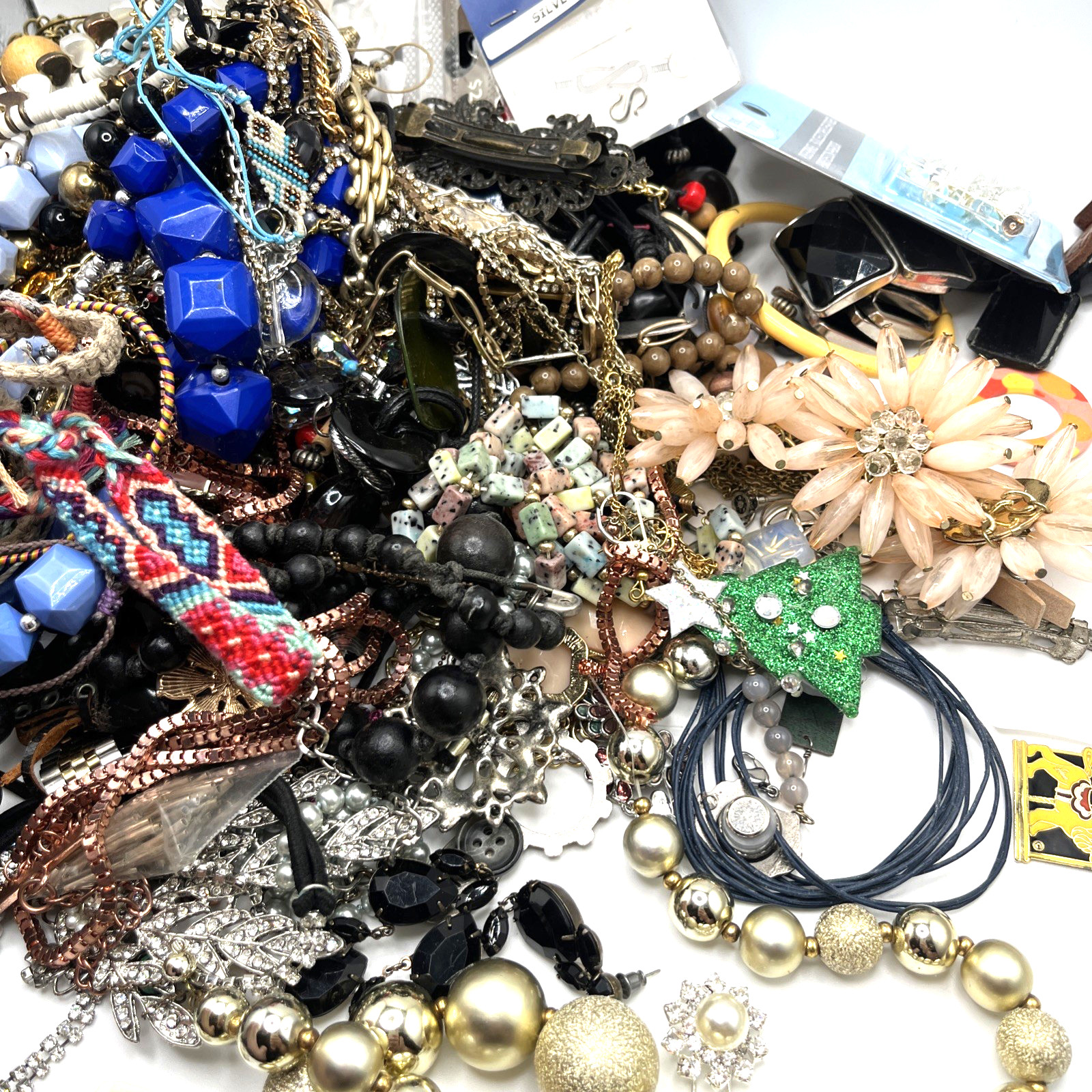 5+ Lb Jewelry Craft Lot Broken Junk Repurpose Upcycle - Vintage To Now