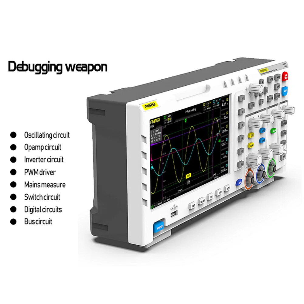FNIRSI 1014D 7" LCD 2 Channel Signal Generator Digital Storage Oscilloscope H0V2