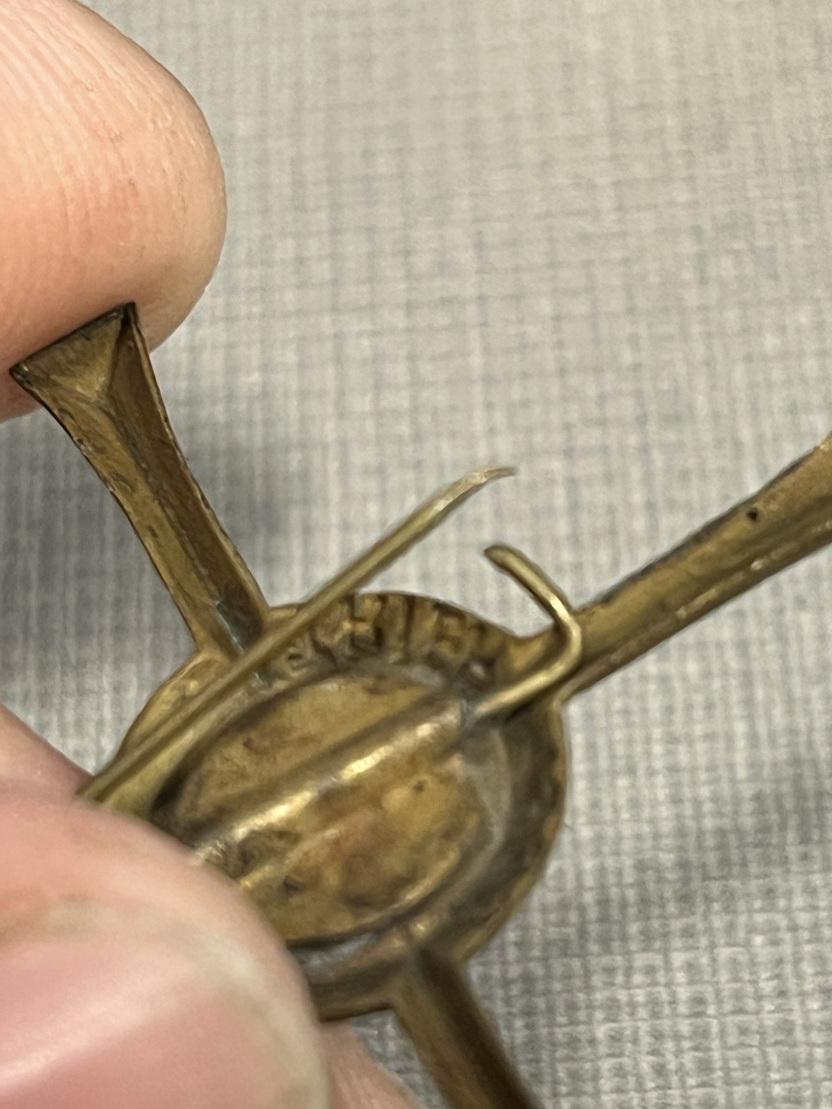 Original WW2 German Iron Shirt 1933 Pilgrimage Cross Trier Pin Medal Tinnie