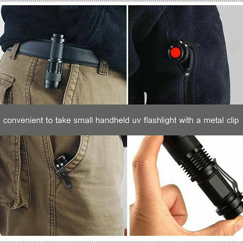 2Pcs UV Ultraviolet Flashlight Black Light 395nm 365nm Detector Urine Pet Stains