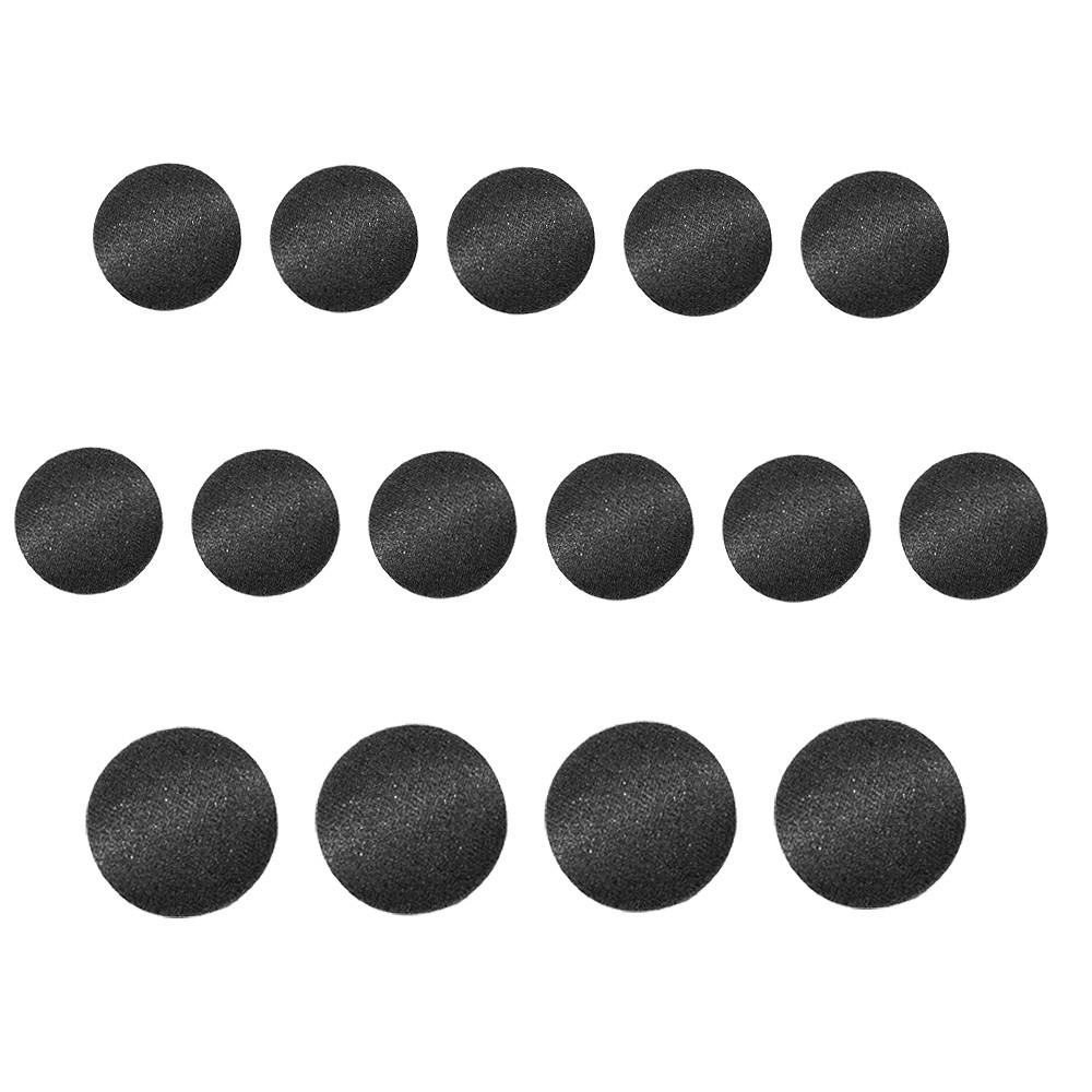 Swordfish 8054 - Tuxedo Suit Buttons Black Smooth Satin Covered 15 Piece Set