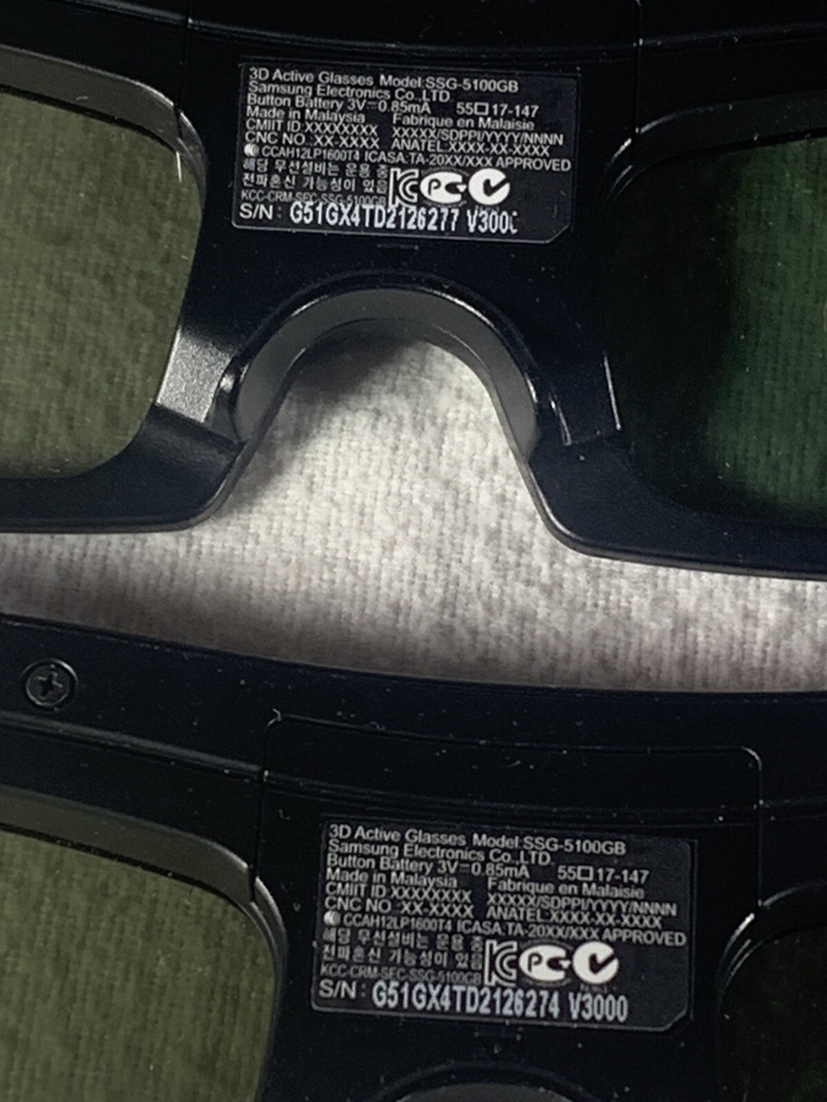 Samsung 3D Active Glasses Tested & Working (Lot of 4) SSG5100GB \\~~