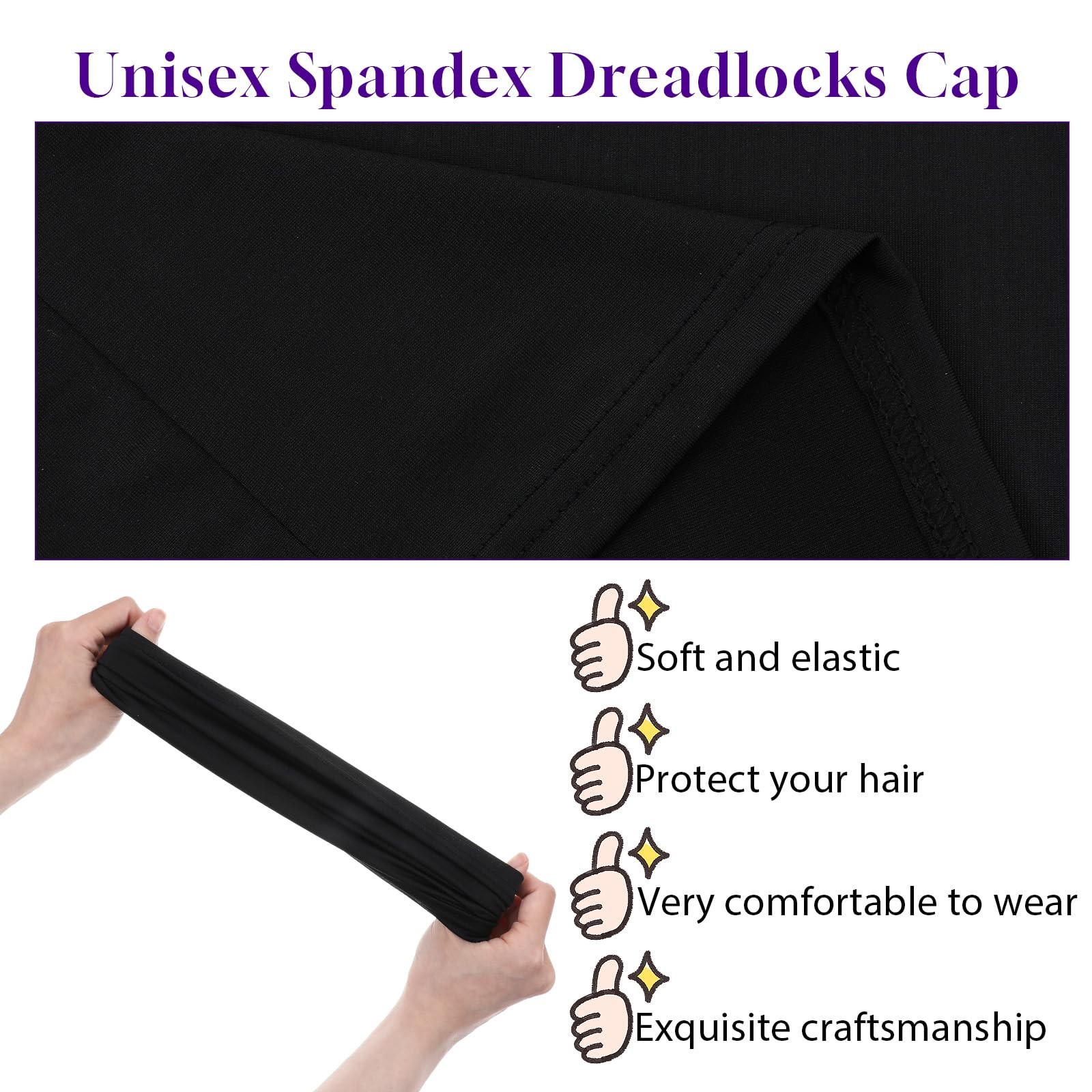 4pcs Dreads Cap, Loc Sock, Dreadlock Caps for Men, Soft and Comfortable, Tube