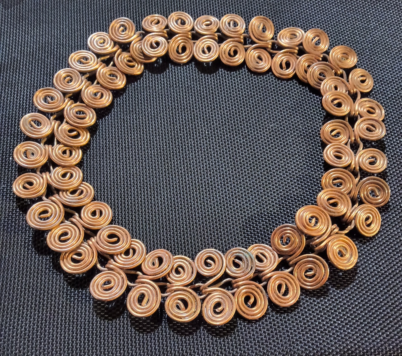 Ancient Egyptian Copper Coil Style Necklace - 18" - 86 Grams - Handcrafted