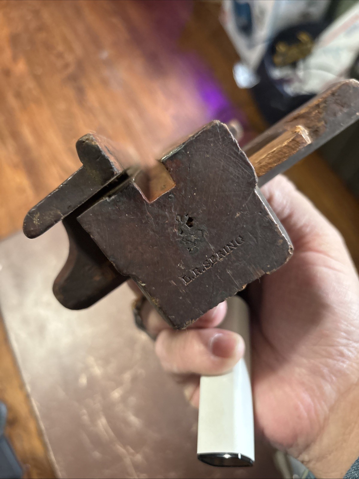 L.R. Spring Antique Wooden Plow Plane