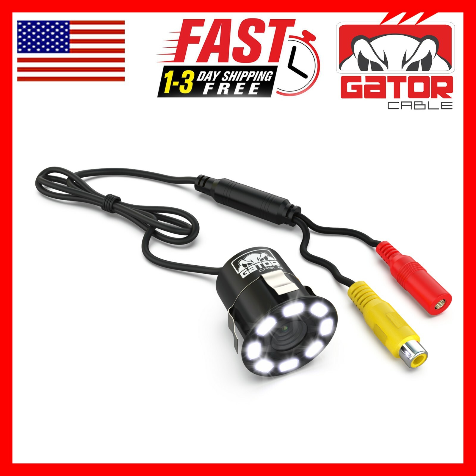 Car Rear View Backup Reverse Camera 170° CMOS 8 LED HD Night Vision Waterproof