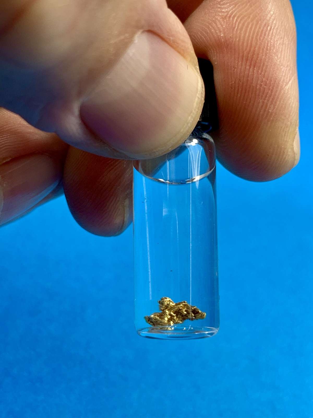 Alaskan-Yukon BC Gold Rush Natural Gold Nugget 0.10 Grams Genuine "In Bottle"