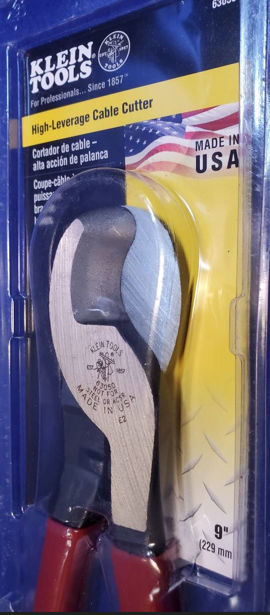 Klein Tools 63050 9-1/2" Cable Cutters High Leverage Pliers - NEW - FREESHIP !!!