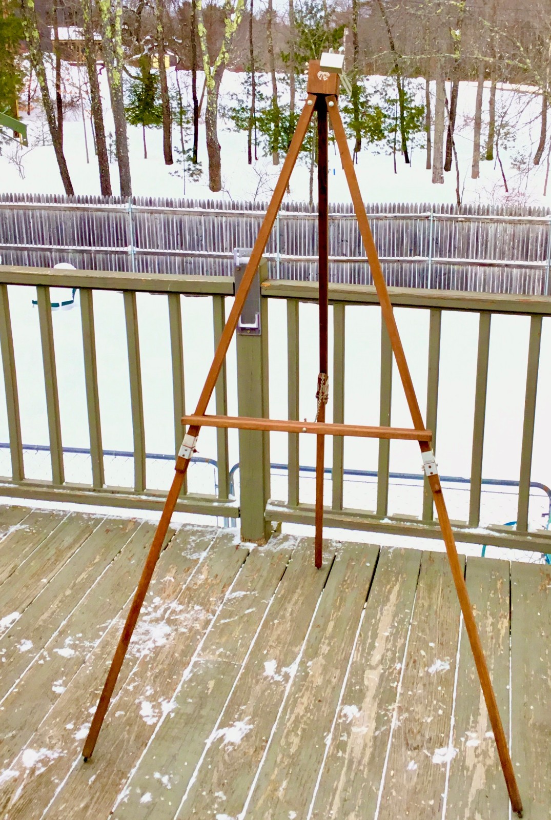 Vintage Anco Bilt 66" Folding Brown Wood Artist Painting Easel