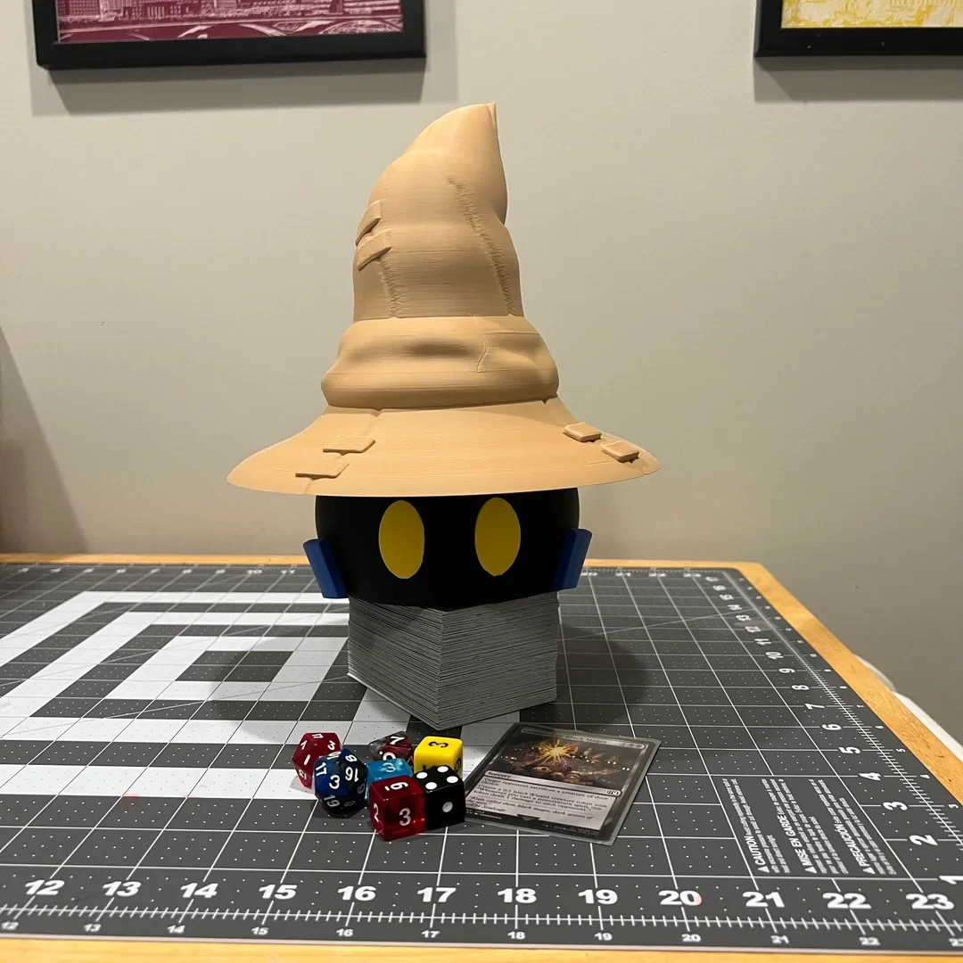 Black Mage Deck Box - MTG Final Fantasy theme - Magetic Lids - FREE SHIPPING