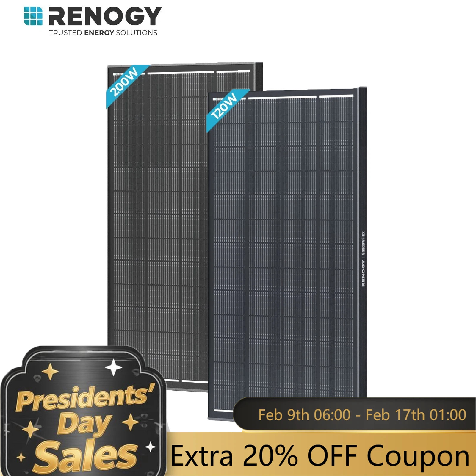 Renogy ShadowFlux N-Type Solar Panel Anti-shading 25% High-Efficiency For Home