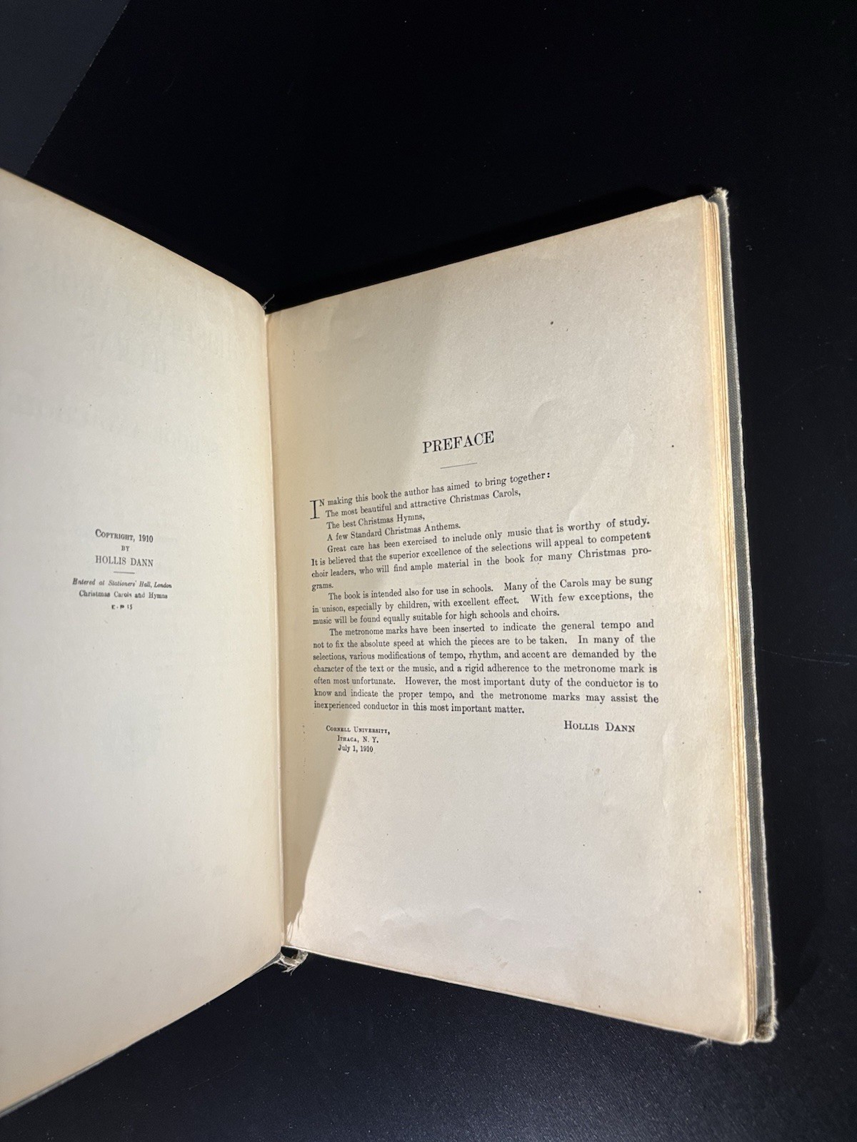 Christmas Carols and Hymns Sheet Music Book by Hollis Dann 1937 Edition