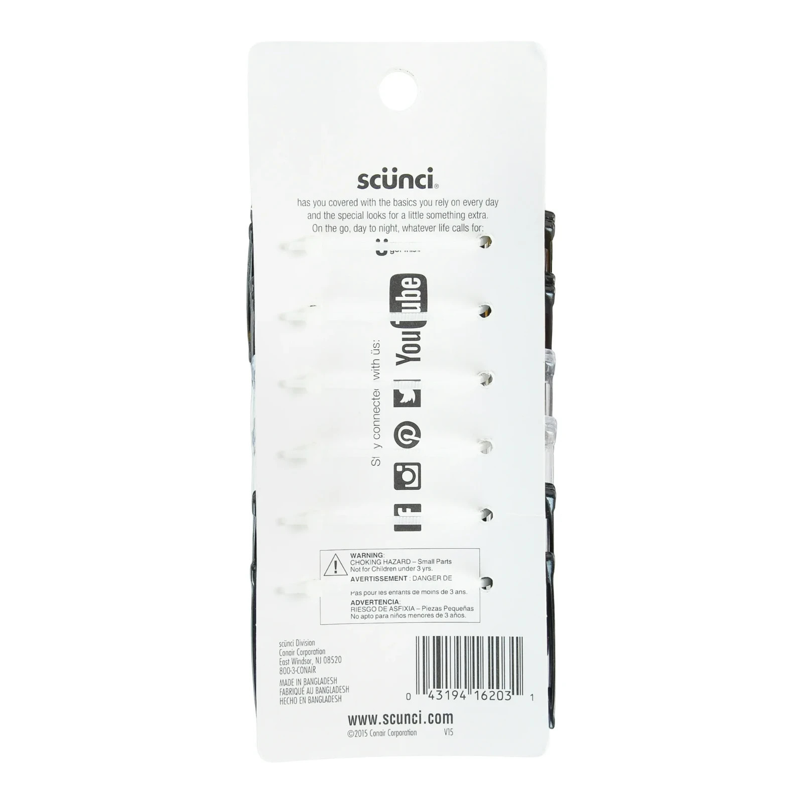 Scunci Plastic Side Hair Combs 12 Ct – Black, Clear & Tortoise Shell