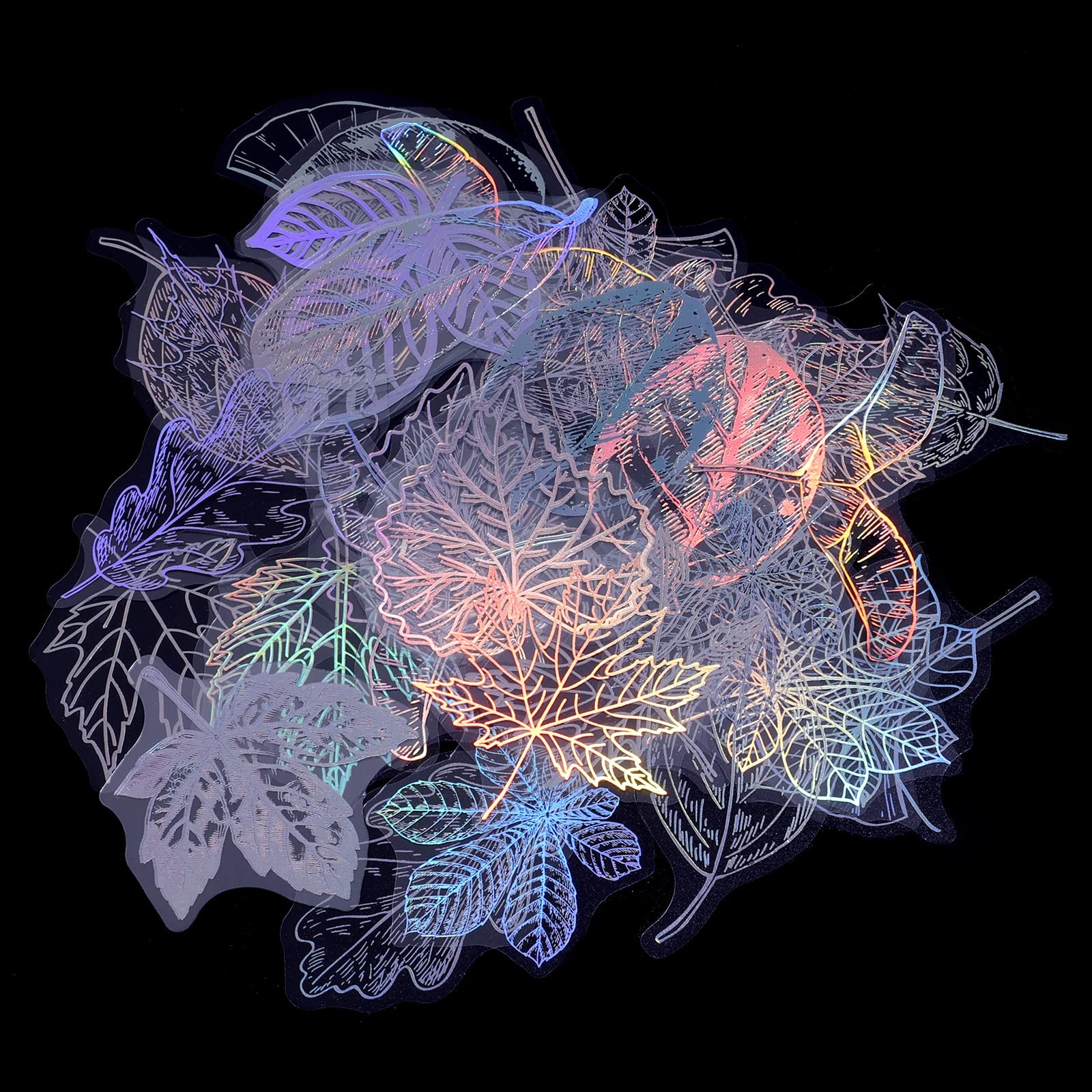 KINBOM Holographic Stickers - 45pcs PET Waterproof Glitter Resin Clear