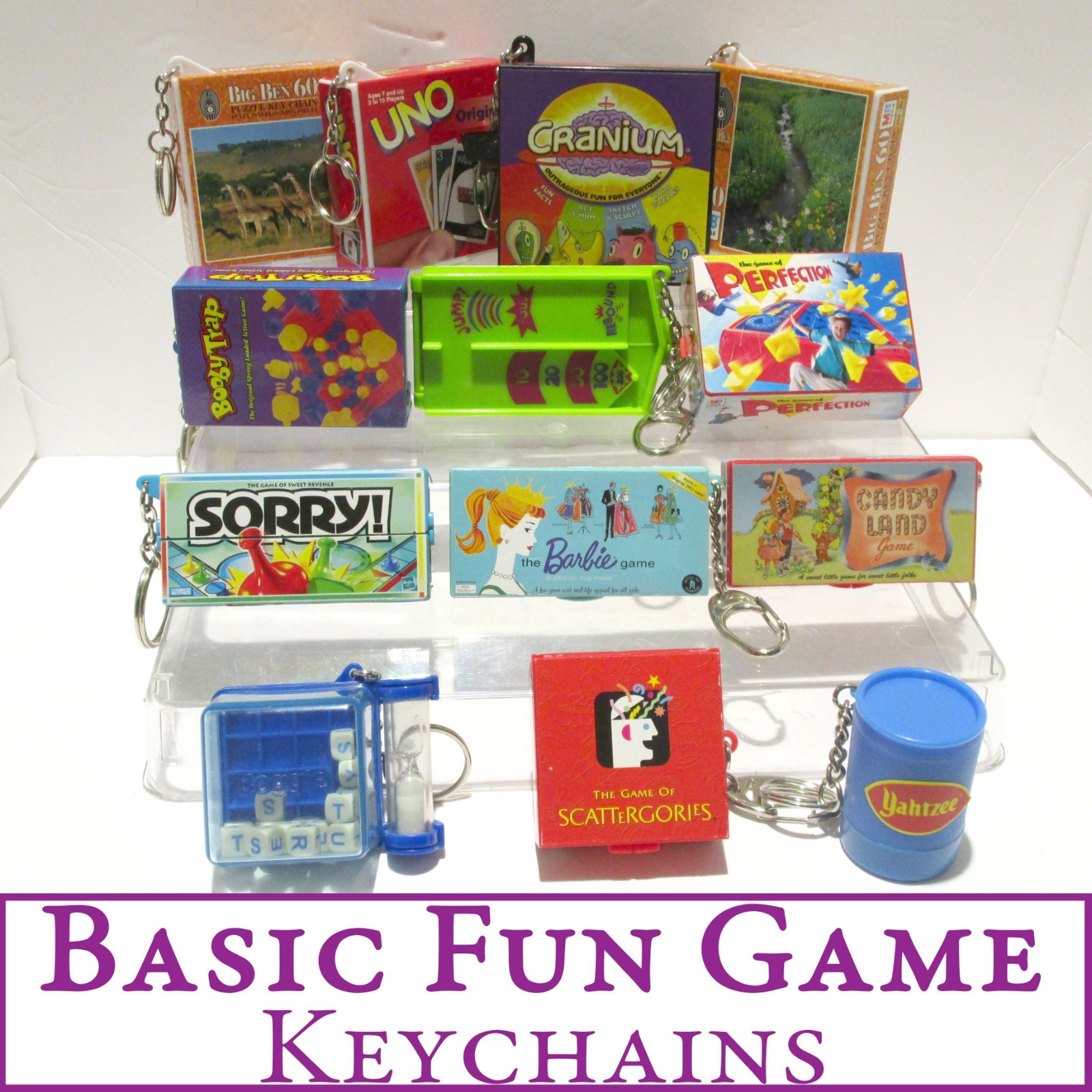 BASIC FUN - Mini Board Game Keychains (EUC) - You Choose + Combined Shipping