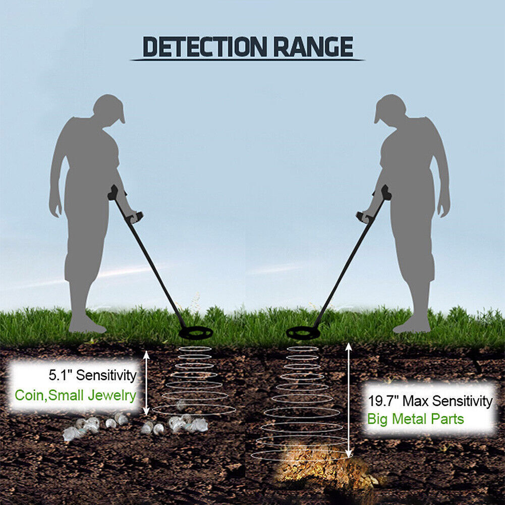 Deep Ground Metal Detector For Adults Underwater Beach Yard Waterproof Seeker US
