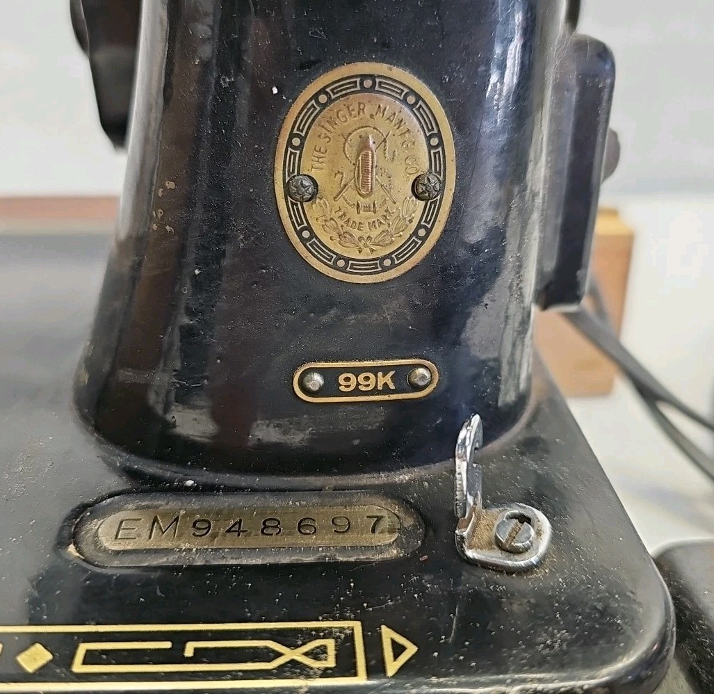 Vintage Singer 99K Sewing Machine Motor Works Need Belt
