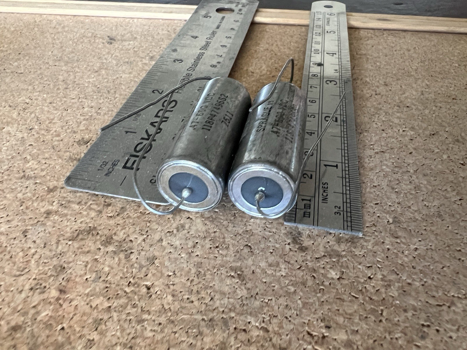 Vintage Sprague Oil Capacitors Pair - 0.47uF 600V